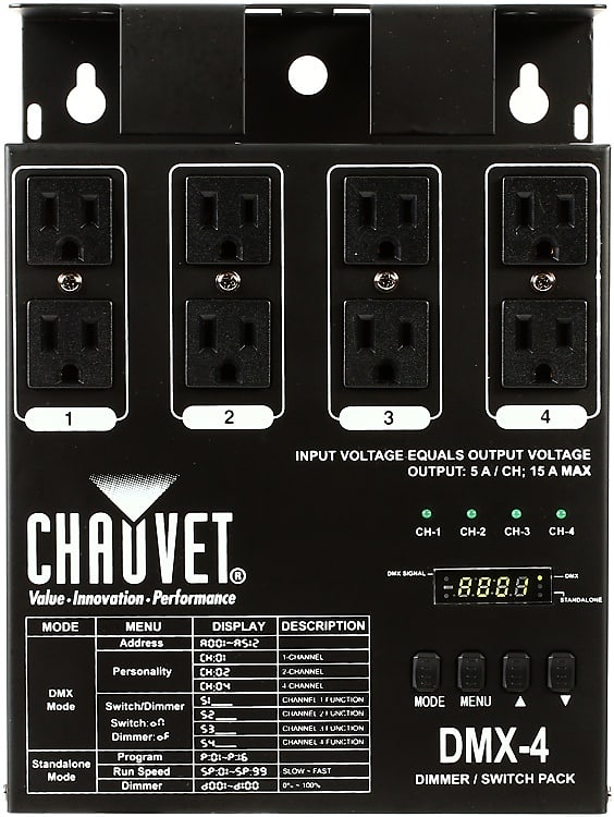 Chauvet DJ DMX-4 4-channel DMX Dimmer/Switch Pack image 1