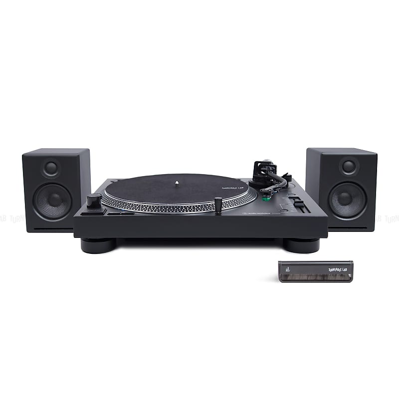 Audio-Technica: AT-LP120X / Audioengine A2+ / Turntable Package +Bluetooth Black Turntable / Black Speakers  			