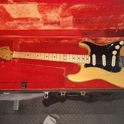 Fender Stratocaster 1976 Natural. Vintage with orig manual, strap, cable image 2