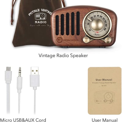 Vintage Retro Radio Bluetooth Speaker Walnut Wooden FM Radio Old Fashion Look image 6
