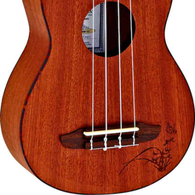 Ortega Guitars RU5MM-SO Bonfire Series Soprano Ukulele with Tortoise Binding and Laser Etching image 1