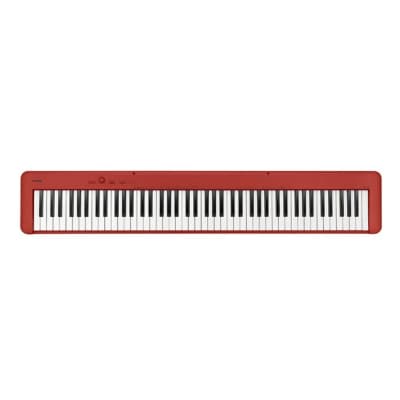 Casio CDP-S160 Portable Digital Piano with 88-Key Weighted Action, Sheet Music Stand, Power Supply, USB-MIDI and 10 tones, red (CDP-S160RD)