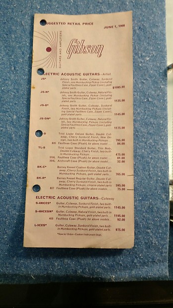 Gibson guitar price list outlet