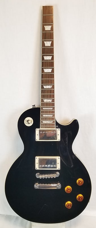 Epiphone Les Paul Electric Guitar, Ebony, Rosewood FB, Missing Headstock image 1