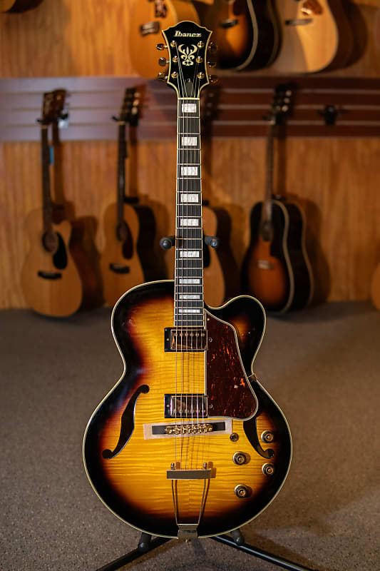 アート・デザイン・音楽 ALTA MODA  1960s Ibanez Artcore Expressionist AF95FM Antique Yellow Sunburst