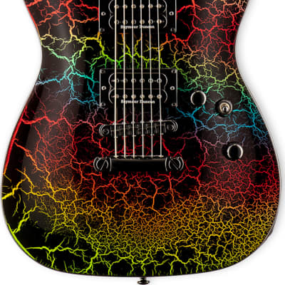 ESP LTD ECLIPSE NT '87 Non-Trem Electric Guitar, Rainbow Crackle image 2