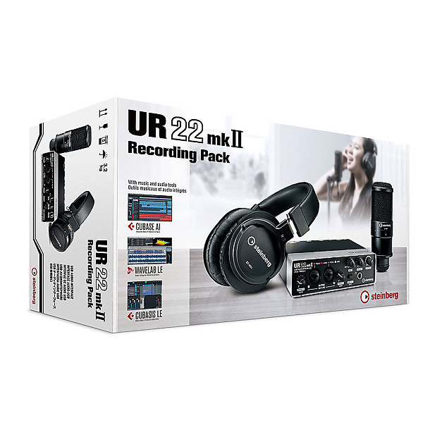 Steinberg UR22mkII Recording Pack w/ ST-M01 Condenser Mic & ST-H01 Studio Monitor Headphones image 1