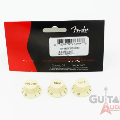 Genuine Fender ROAD WORN Strat/Stratocaster Knobs Aged White - 099-7209-000 image 1