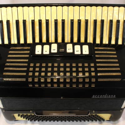 5891 - Black Gold Excelsior Accordiana 608 Piano Accordion LMH 41 120 image 2