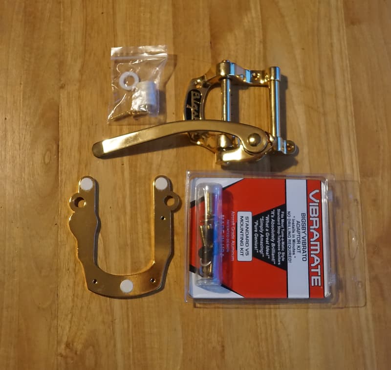 Bigsby B5 Vibrato Plus Vibramate V5 Kit - Gold | Reverb UK