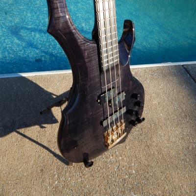 Immagine ESP Forest TCM Bass NAMM Show Prototype Trans Black Early Example Rare - 6