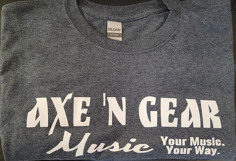 AG-001-HG - Axe 'N Gear Music Logo T-Shirt, Heather Grey