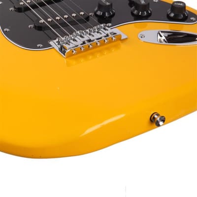 Glarry GST Style Beginner Electric Guitar Kit with Black Pickguard Orange image 10
