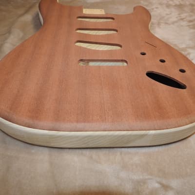 Unfinished 3pc Poplar Stratocaster Body 2pc Rosewood Top S/S/S Pickup Routes Back Control Cavity image 5