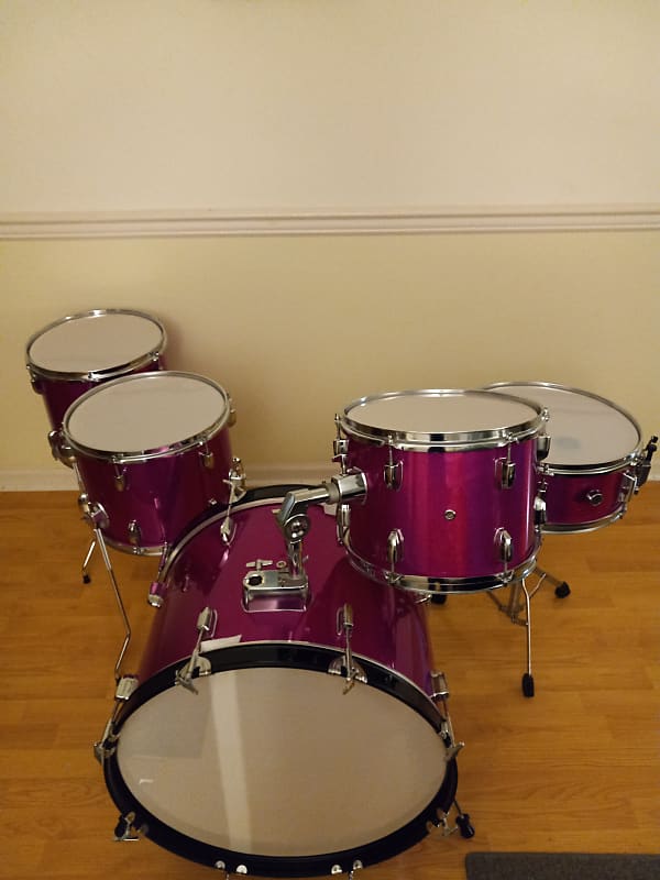 CB Drums Drum Set 5Piece Purple Sparkle. 22,12,13,13,14" Reverb