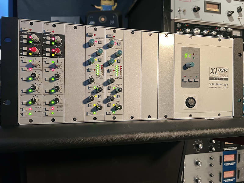 Solid State Logic X-Rack Loaded with 2 XR627 Preamps and 2  XR618 Dynamics Modules 2010s - Silver image 1