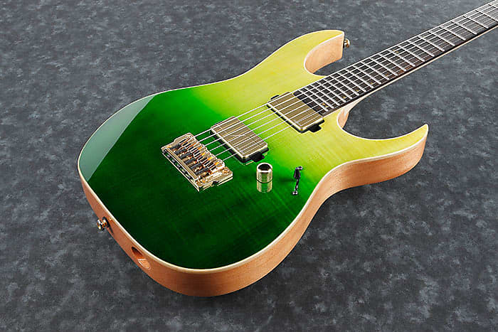 *IN STOCK* Ibanez Luke Hoskin Signature LHM1 Electric Guitar w/Bag - Transparent Green Gradation image 1