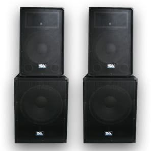 PAIR 15" PA/DJ Speakers & 2 18" Inch Subwoofer Cabs~NEW image 2