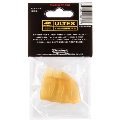 Dunlop 9072P Ultex Medium Thumbpicks Gold (4-Pack) image 2