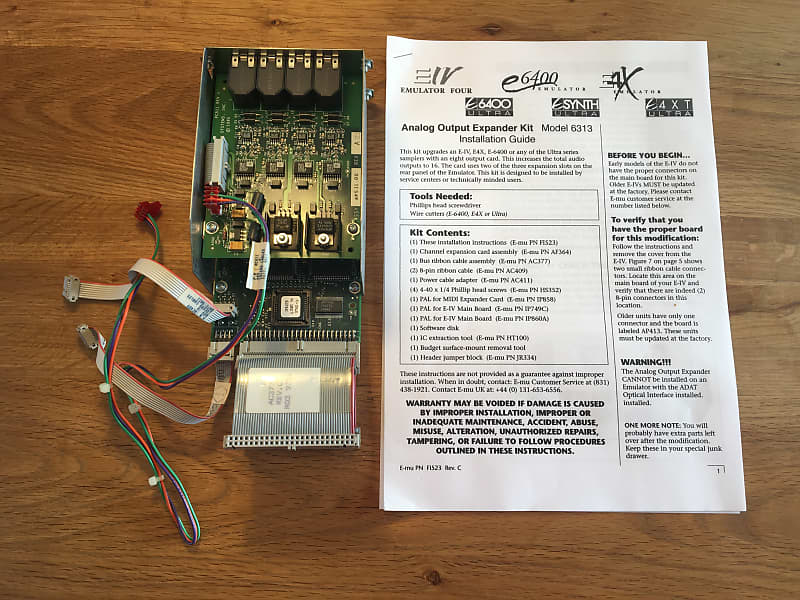 EMU E-MU Sampler Analog output Expander Octo Card 6313 E6400 E5000
