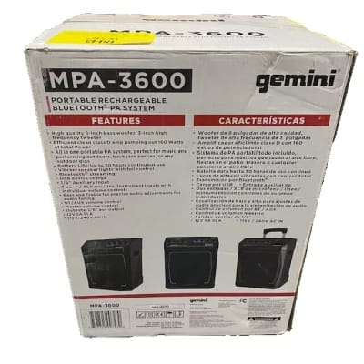 Gemini MPA-3600 Portable Rechargeable Bluetooth Speaker with Multi-Colored LEDs image 6