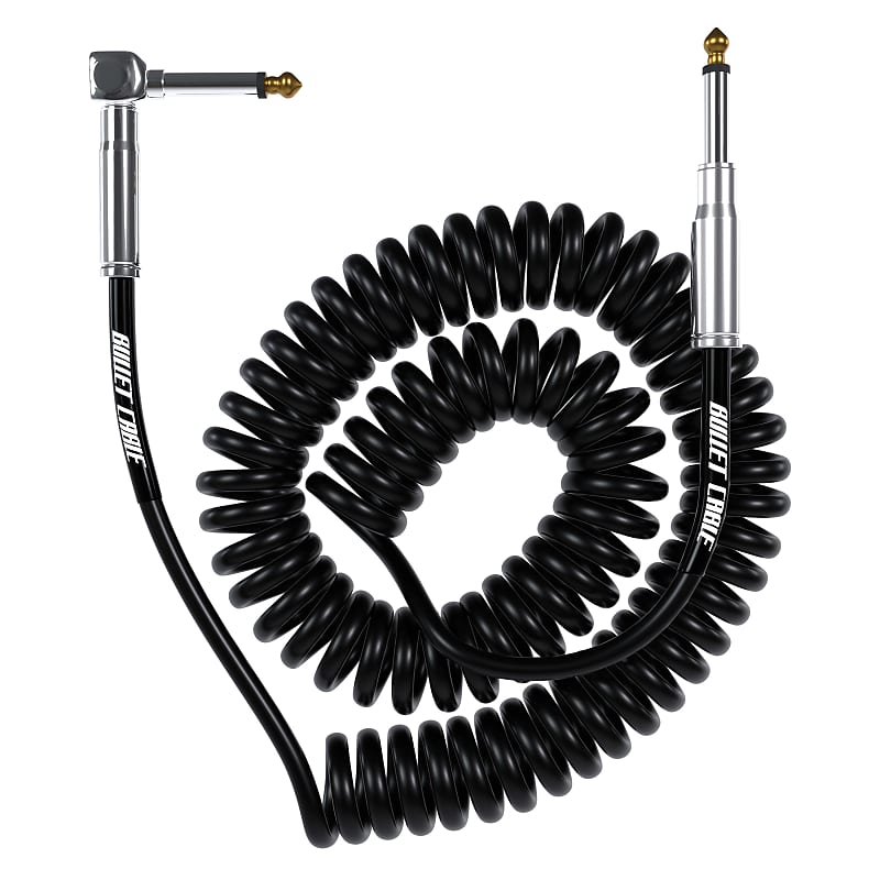 Bullet Cable 15′ Classic Black Coil Cable Reverb