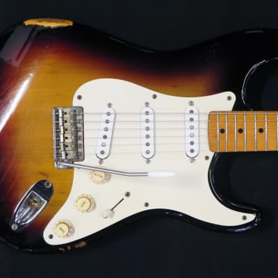 1977 Tokai Japan '57 Stratocaster St-60 Earliest Version 3-Tone Sunburst w/Fender Pat. Pend. Saddles image 3