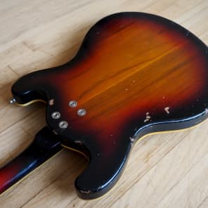 1966 Mosrite Joe Maphis Vintage Hollowbody Electric Bass Guitar Sunburst image 18