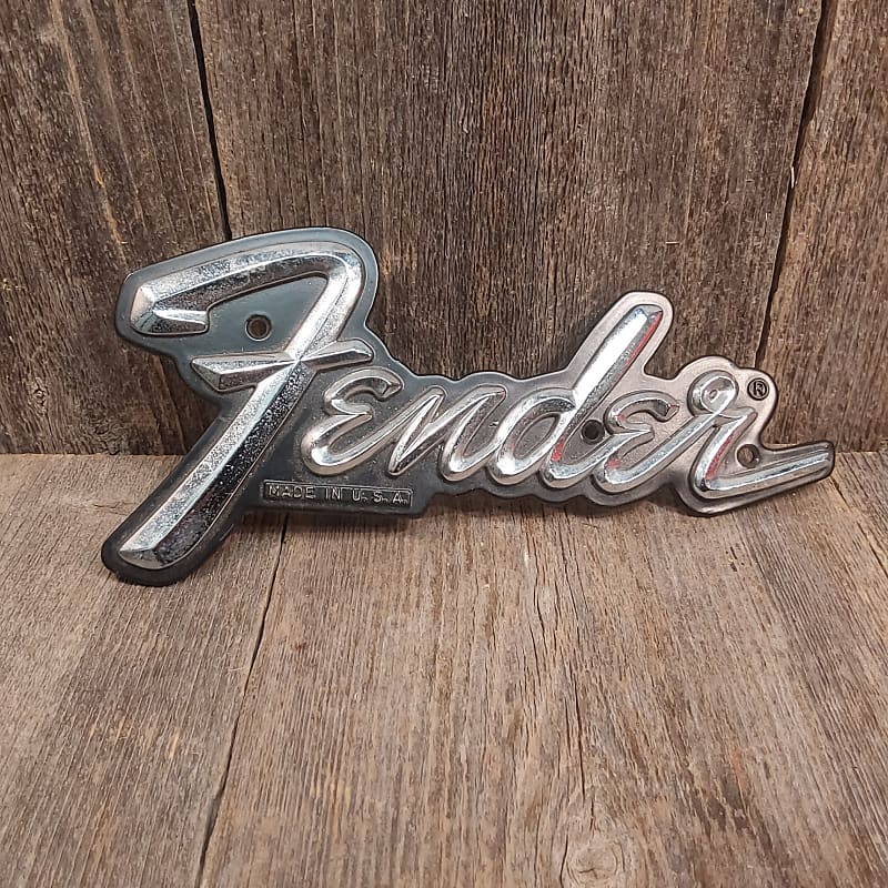 Steel Fender Amplifier 70's badge Reverb