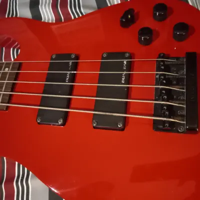 Kramer Baretta 522s 5 String Bass Guitar 1999 MIK Red Set Neck image 5