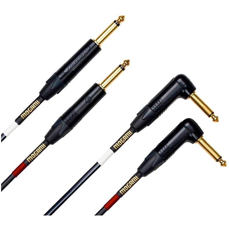 Mogami Gold Stereo Keys Cable with Right Angle Ends, 15' image 1