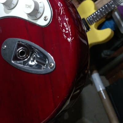Glenn Burton Strat Type Double Cut See Through Red Guitar With New Fret Work. image 11