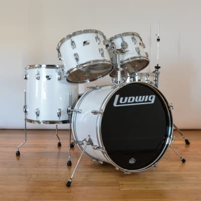 Ludwig Rocker Drum Set with Black/White Badges 1980s