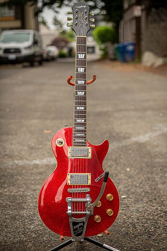 Epiphone Les Paul Red Glitter Sparkle w/ Bigsby