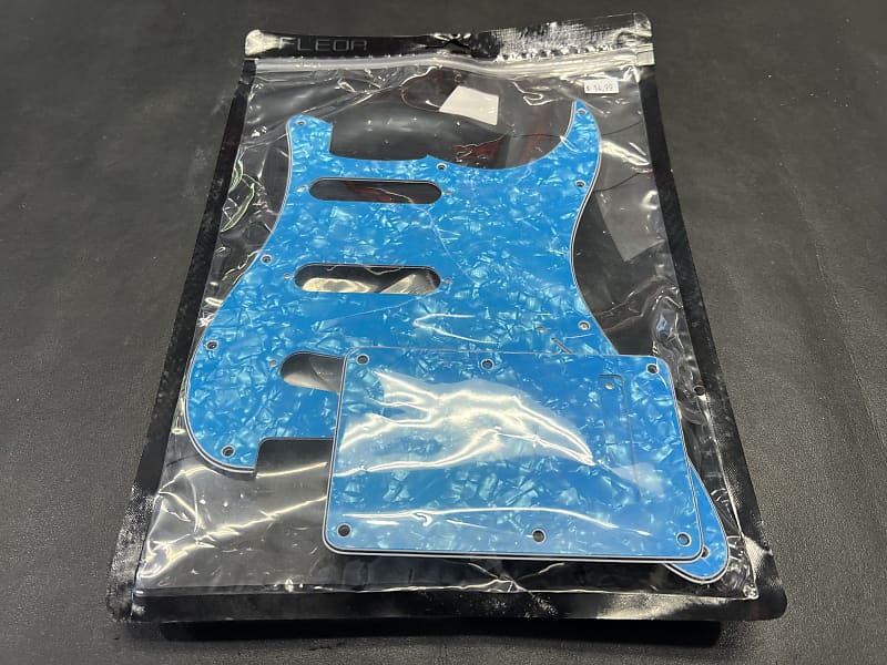 Fleor Stratocaster Strat Pickguard  kit - Blue Pearl w/back plate and screws #15 image 1