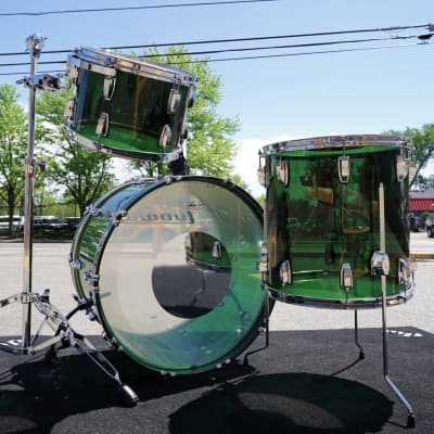 Ludwig USA Green Vistalite 50th Anniversary Pro Beat Outfit 3pc Shell Pack (Limited Edition - 2022) 13''/16''/24'' image 3