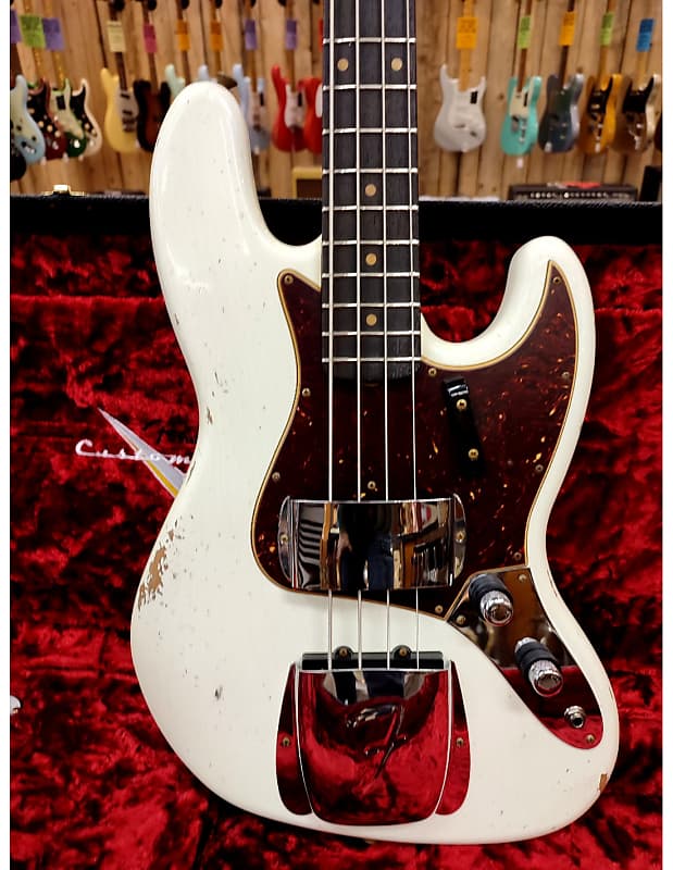 Fender Custom Shop Limited 60 Jazz Bass Relic Aged Olympic White