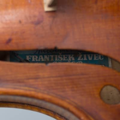 Frantisek Zivec Violin 1959 Amber Varnish Finish, curly maple and spruce, brown canvas hard shell cs image 10