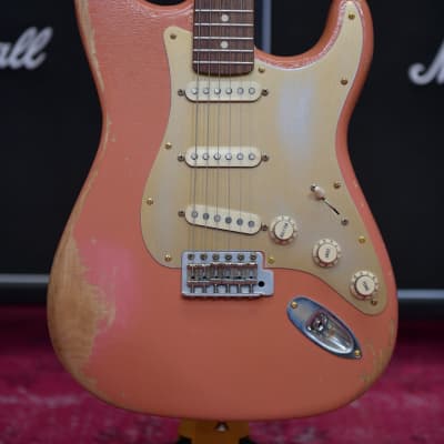 Noizemaker Guitars Custom Stratocaster Coral pink Montys pickups for sale