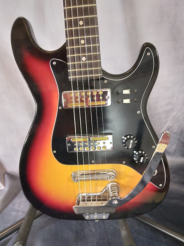 Teisco Vintage Made in Japan Solid Body Electric Guitar 1960s - Red Burst image 1