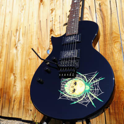 ESP Custom Shop KH-3 w/ Spider  Black w/Graphic Left Handed 6-String Guitar w/ Case image 2