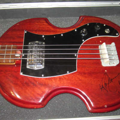 ~1966 Maxitone Electric Solidbody Bass Dark Red w. Hard Case image 7
