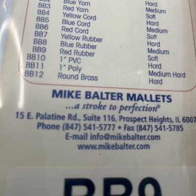Mike Balter Basics BB9 Soft Rubber Birch Marimba Mallets (x2 pair) image 7