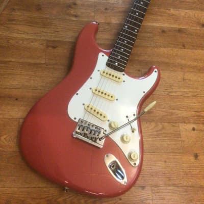 Japanese 1987 Hohner Arbour Salmon Pink Strat for sale