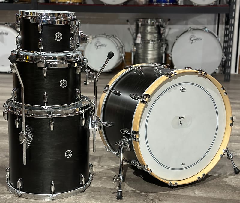 Used Gretsch Brooklyn 4pc Drum Set Satin Dark Ebony | Reverb