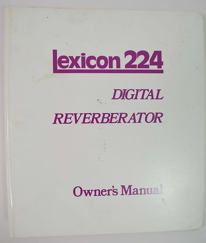 Lexicon  224 Digital Reverb Original Manual image 1