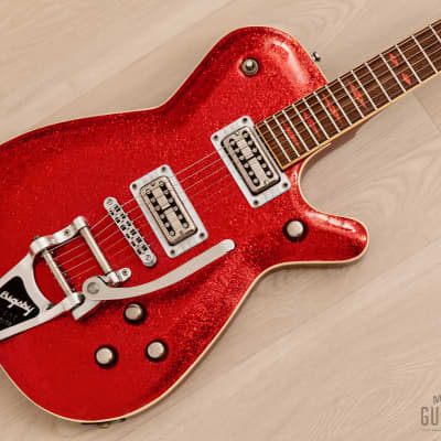 GMP Roxie Duo Jet-Style Guitar Red Metalflake w/ TV Jones MagnaTron Pickups, Case image 1