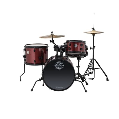 Ludwig LC178X025 Pocket Kit by Questlove, 4pc Full Kit w/ Hardware & Cymbals, 16, 10, 13, 12s - Wine Red Sparkle image 2