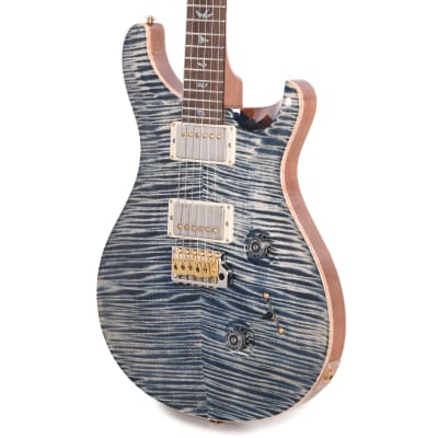 PRS Wood Library Custom 24 Fat Back 10-Top Flame Faded Whale Blue w/Brazilian Rosewood Fingerboard (Serial #0379758) image 2