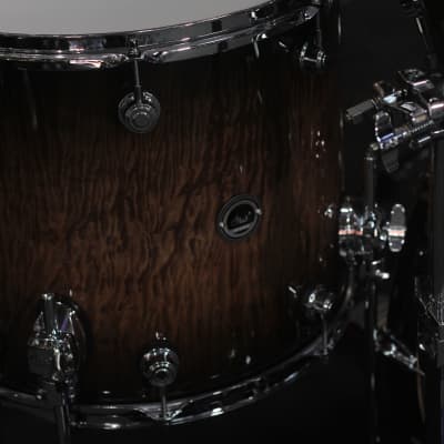 DWe Electronic Acoustic Exotic Drum Set Kit Shell Pack 10/12/16/22" with 14" Matching Snare in Curly Maple Exotic image 4